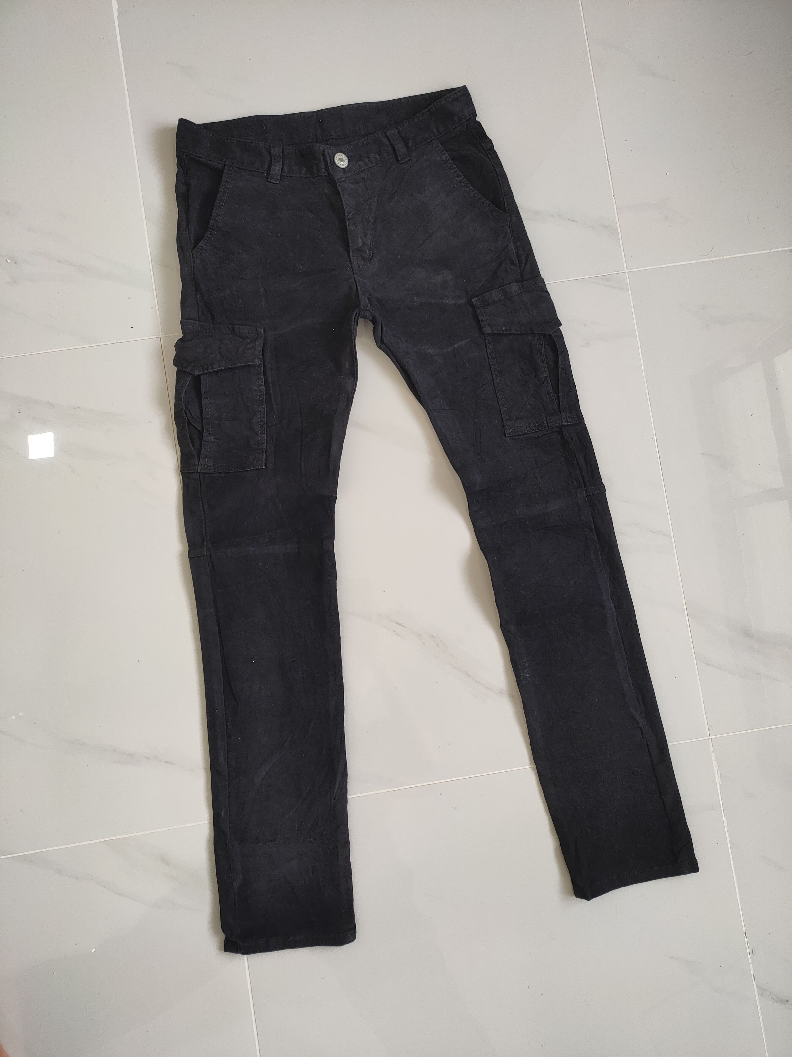 Japanese Brand × Vintage JAPANESE BRAND BLACK SKINNY CARGO PANTS Size US 29 - 1 Thumbnail