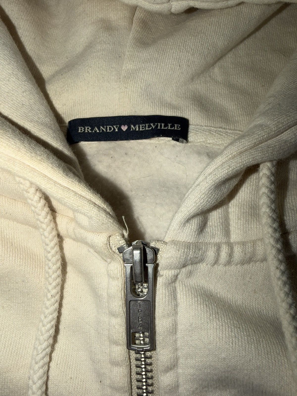 Brandy Melville Brandy Melville ZipUp Brown Cream Raglan Sweatshirt Size ONE SIZE - 6 Thumbnail