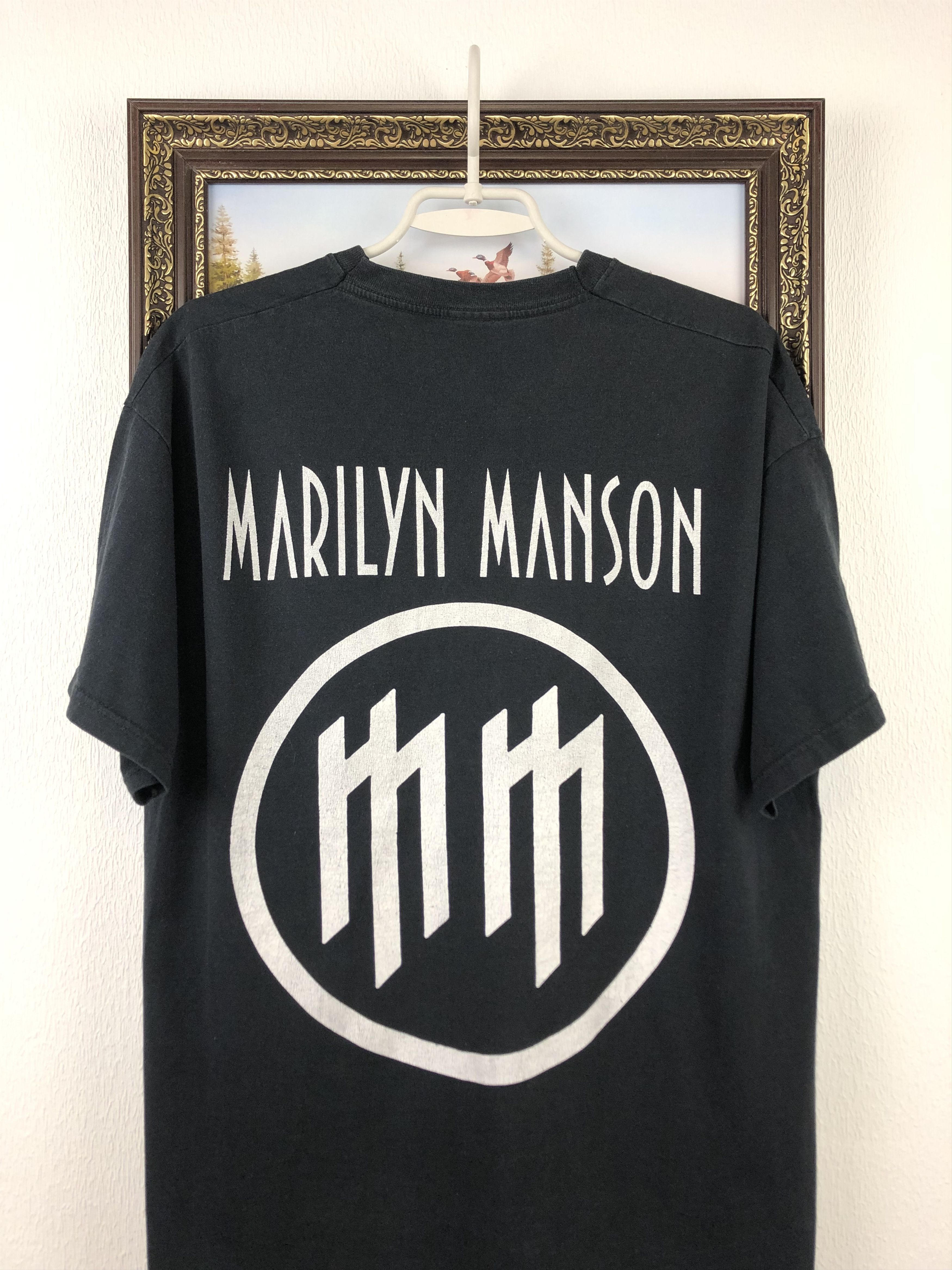 Band Tees Vintage Marilyn Manson Bad Over Print Shirt Tee Big Logo Size US L / EU 52-54 / 3 - 8 Thumbnail