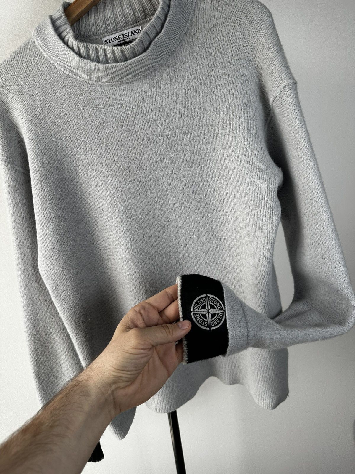 Stone Island Stone Island Mock Neck Knit Sweater Grey with Compass Logo Size US M / EU 48-50 / 2 - 4 Thumbnail