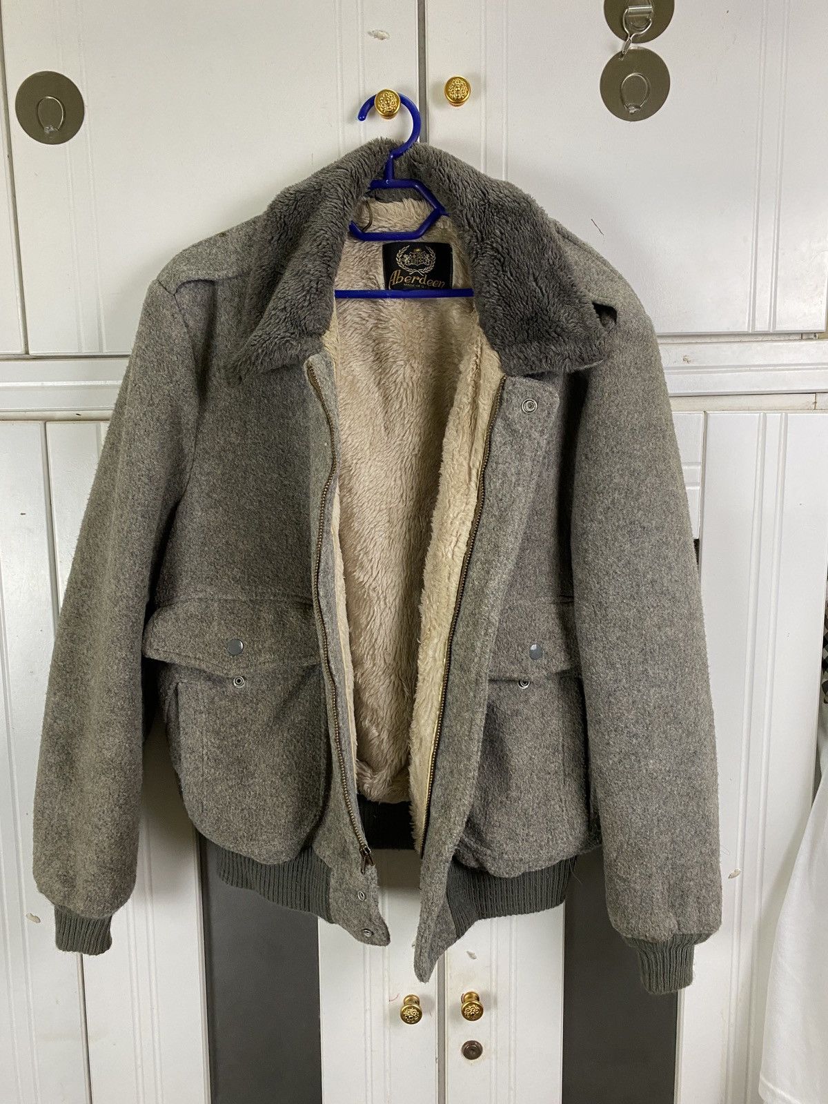 Vintage ✅️Vintage ABERDEEN Usa Bomber Wool Jacket Size US L / EU 52-54 / 3 - 3 Thumbnail
