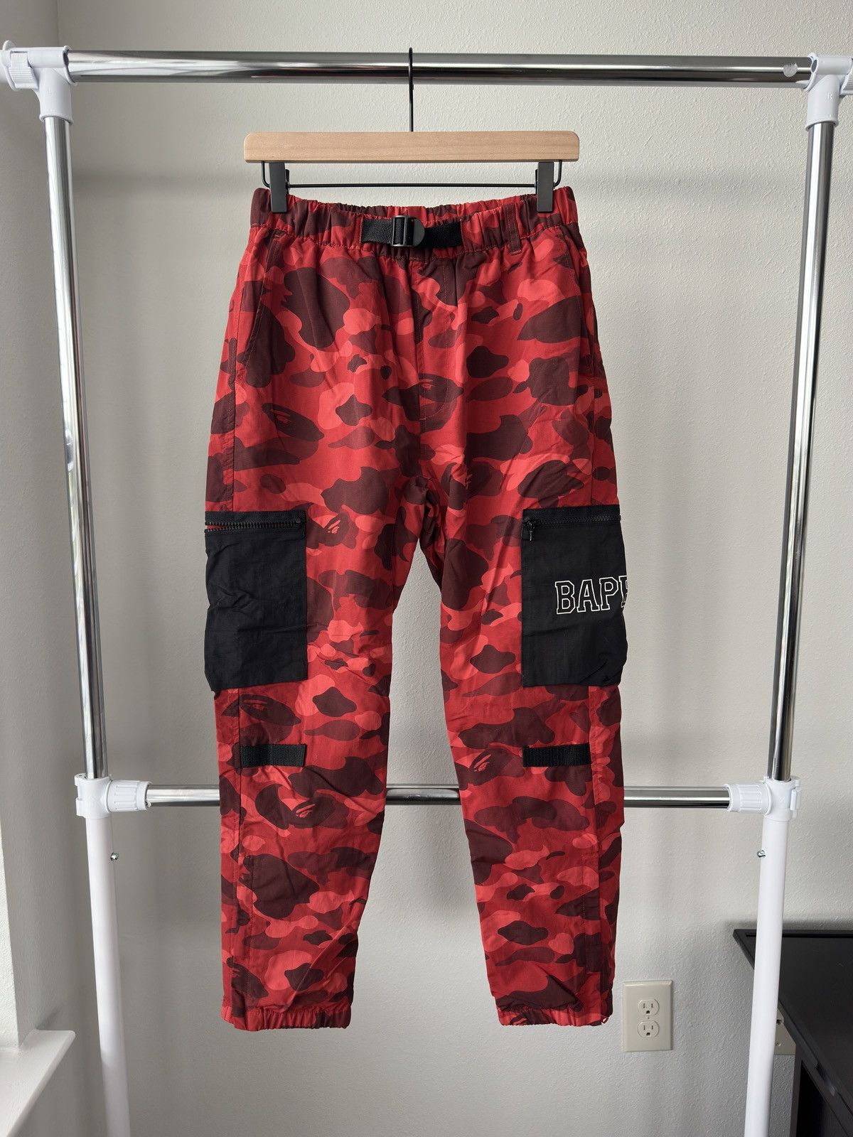 Bape BAPE Camo Cargo Nylon Pants Red Size US 30 / EU 46 - 1 Thumbnail