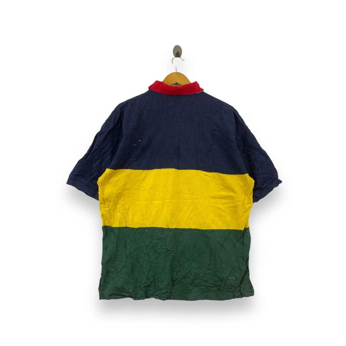 Tommy Hilfiger Vintage TOMMY HILFIGER USA Cookie Logo Striped Polo Tee Size US XL / EU 56 / 4 - 4 Thumbnail