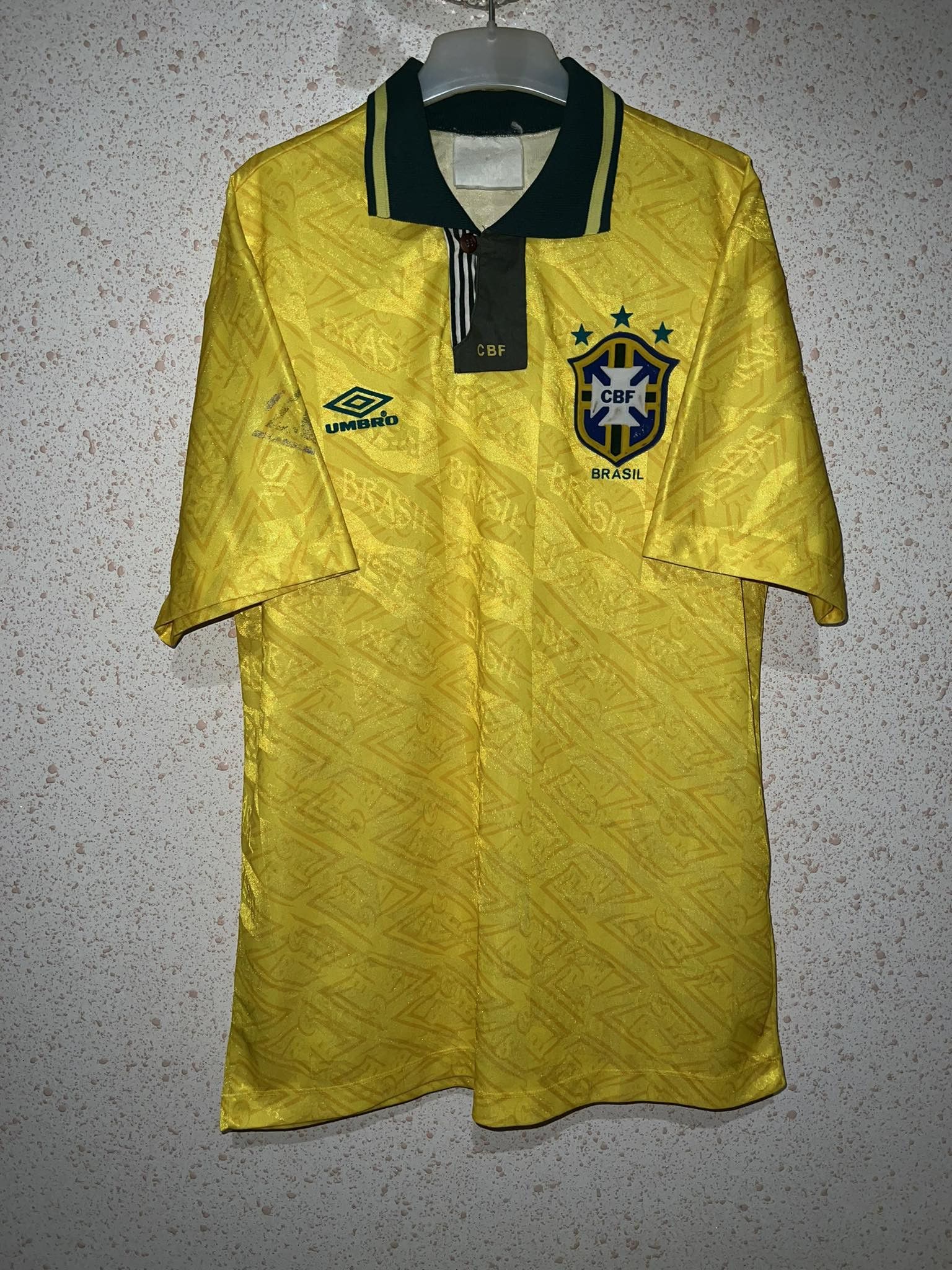 Maillot Brésil 1992-1993 Umbro - Porté Par Romario #11 - Taille M - Avec Autographe