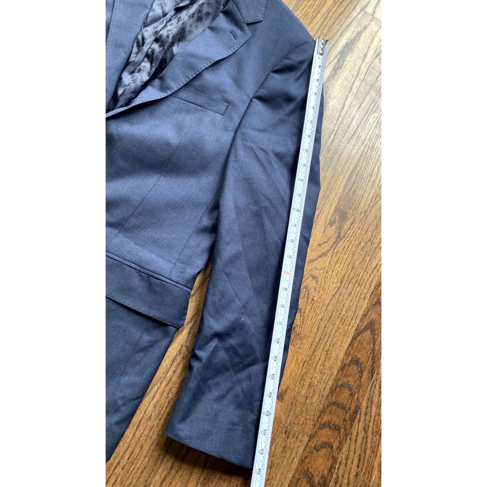 Psycho Bunny Psycho Bunny Sport Coat Mens 40 Regular Notch Wool Blue 2 Button Jacket 100% Wool Navy Blue Long Jacket 40L Size US XXS / EU 40 - 5 Thumbnail
