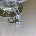 Other Women’s CZ Diamond Drop Dangle Silver Hoop Earrings Size ONE SIZE - 2 Thumbnail