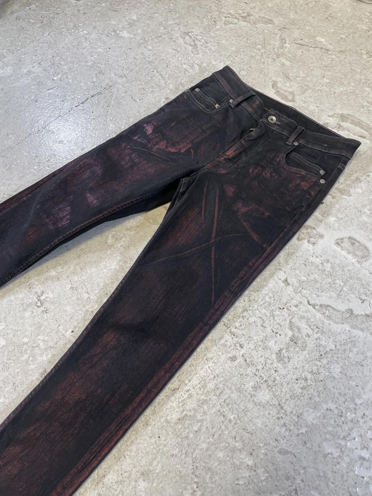 Rick Owens Rick Owens Foil Wax Bruise Denim Size US 27 - 5 Thumbnail