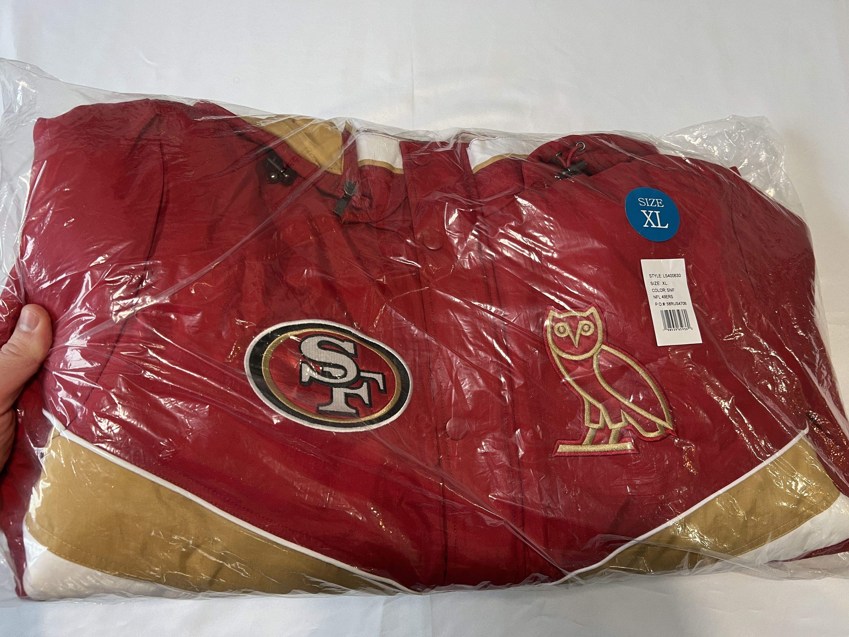 Drake OVO x NFL SAN FRANCISCO 49ERS STARTER SIDELINE PUFFER JACKET Size US XL / EU 56 / 4 - 3 Thumbnail