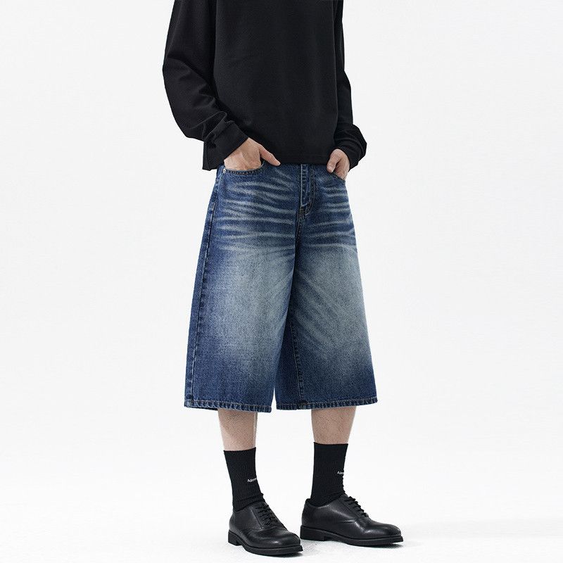 Japanese Brand Men's Vintage-Style Distressed Washed Casual Denim Shorts Size US 32 / EU 48 - 3 Thumbnail