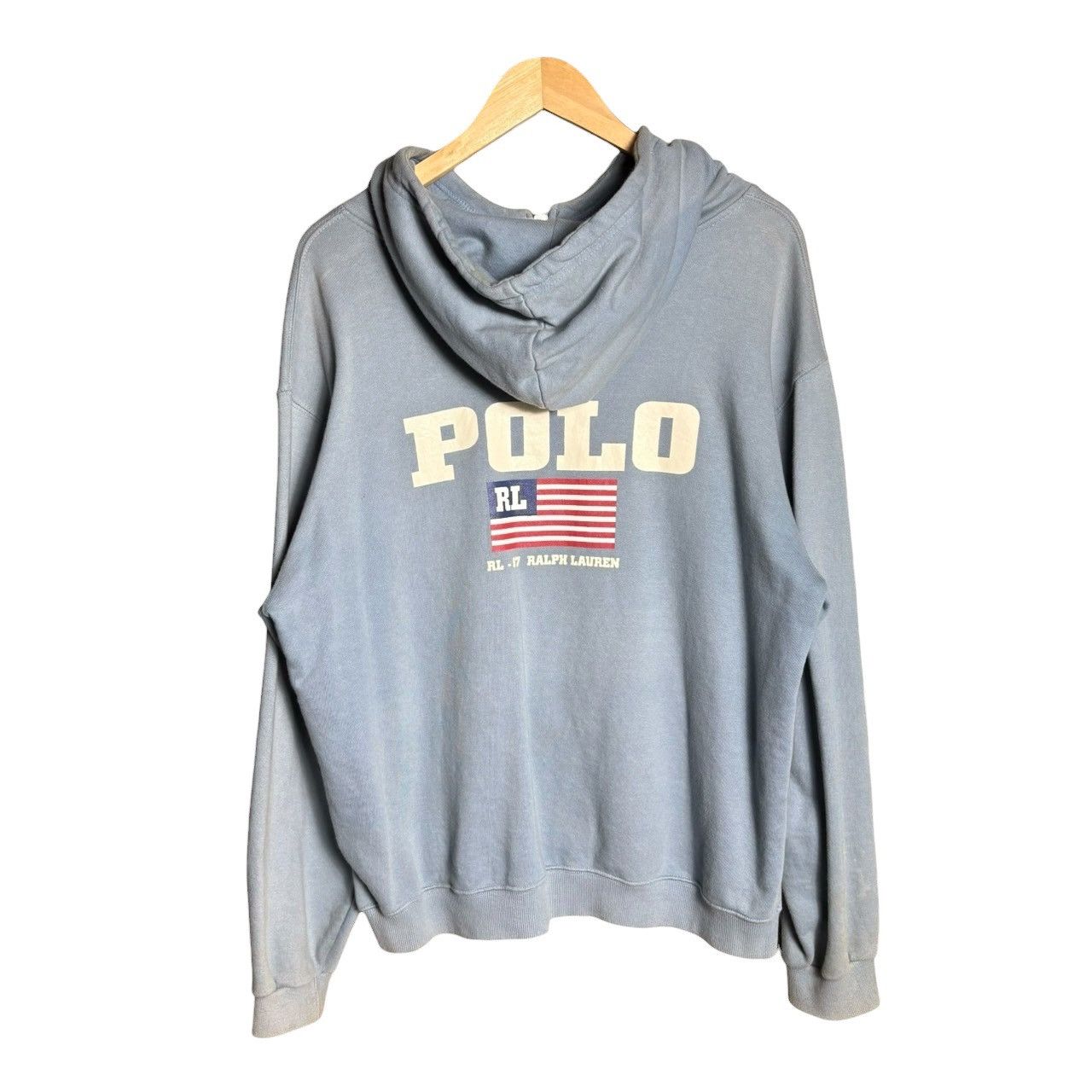 Polo Ralph Lauren Vintage 90s Polo Ralph Lauren Logo Flag Full Zip Hoodie Size US L / EU 52-54 / 3 - 1 Thumbnail