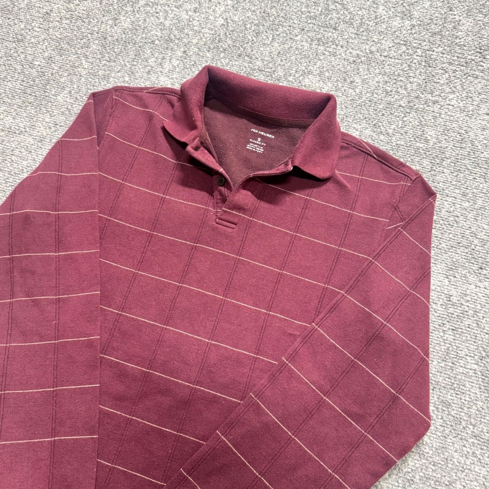Vintage VINTAGE Van Heusen Polo Shirt Mens S Long-sleeve Maroon 90s Y2K Polo Shirt Mens S Maroon Vintage 90s Y2K Size US S / EU 44-46 / 1 - 2 Thumbnail