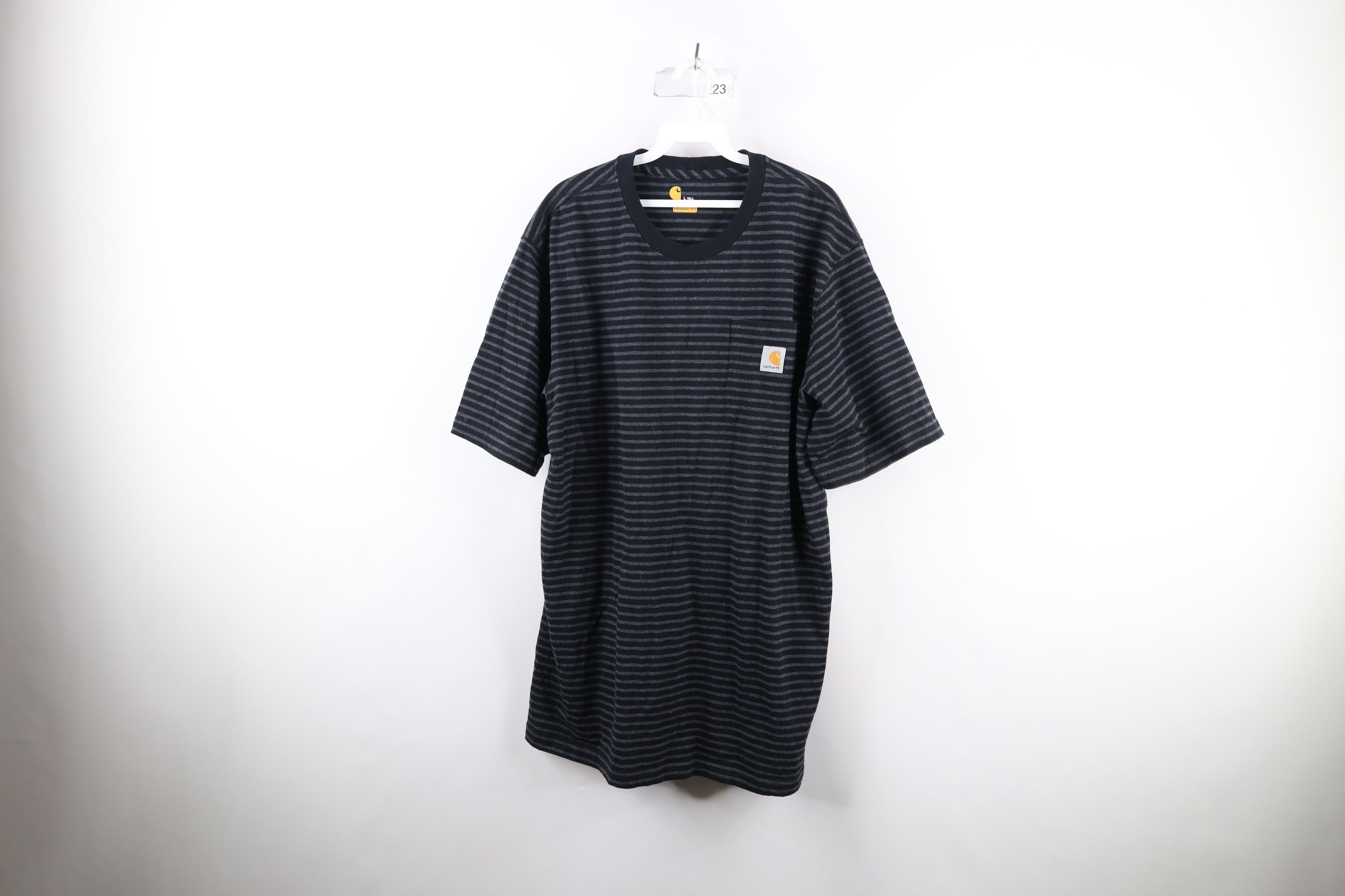 Carhartt Vintage Carhartt Spell Out Striped Pocket T-Shirt Cotton Size US L / EU 52-54 / 3 - 1 Thumbnail
