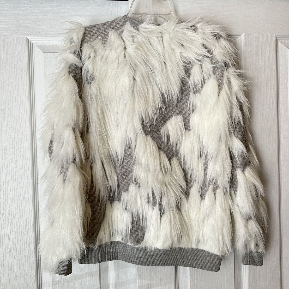 Zara New Zara Faux Fur White Gray Jacket Small 5584/214 RARE Size S / US 4 / IT 40 - 6 Thumbnail