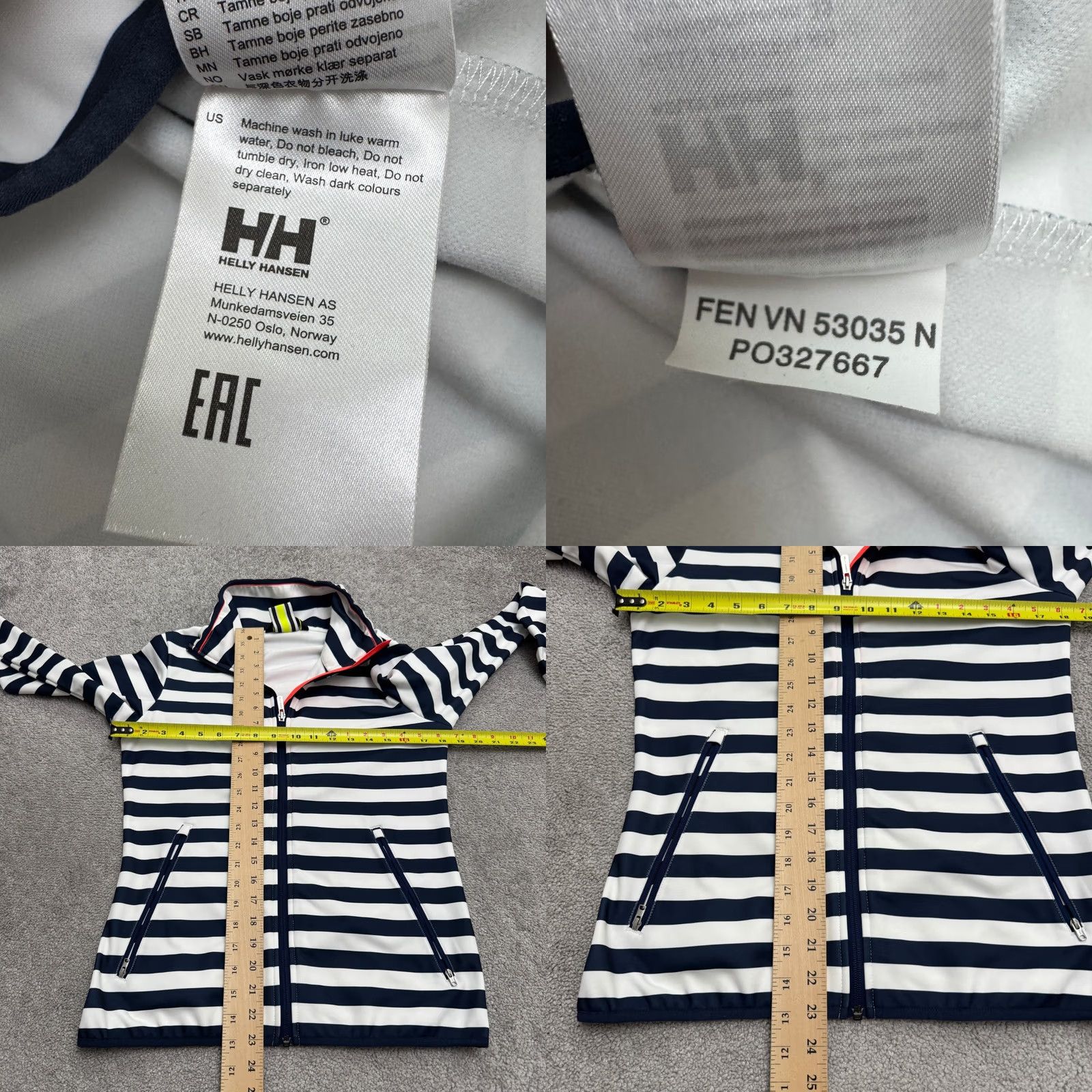 Helly Hansen Helly Hansen Jacket Womens Small Navy White Striped Fleece Size S / US 4 / IT 40 - 9 Thumbnail