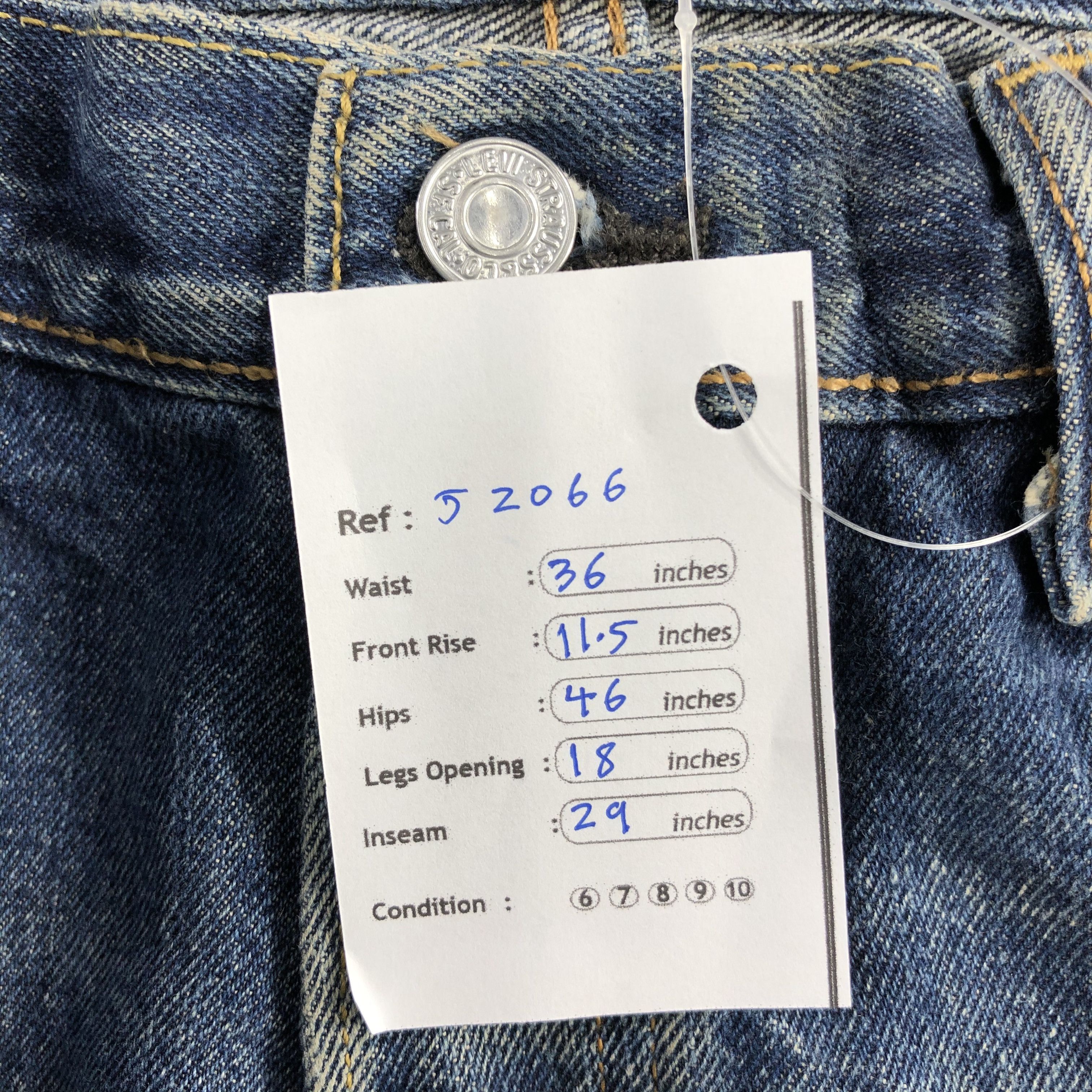 Levi's Vintage Blue Wash Levis 501 Jeans-J2066 Size US 36 / EU 52 - 14 Thumbnail