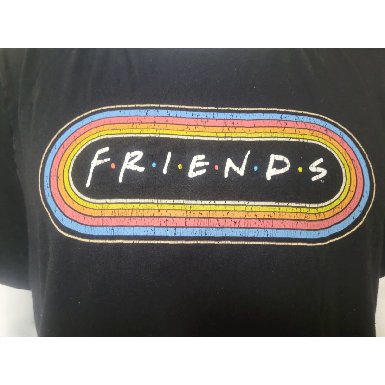 Rainbow Womens T-Shirt 3XL Black Friends Retro 90s TV Show Rainbow Logo Crew Neck Short Sleeve Shirt Womens Mens Girls Size XXL / US 16-18 / IT 52-54 - 2 Thumbnail