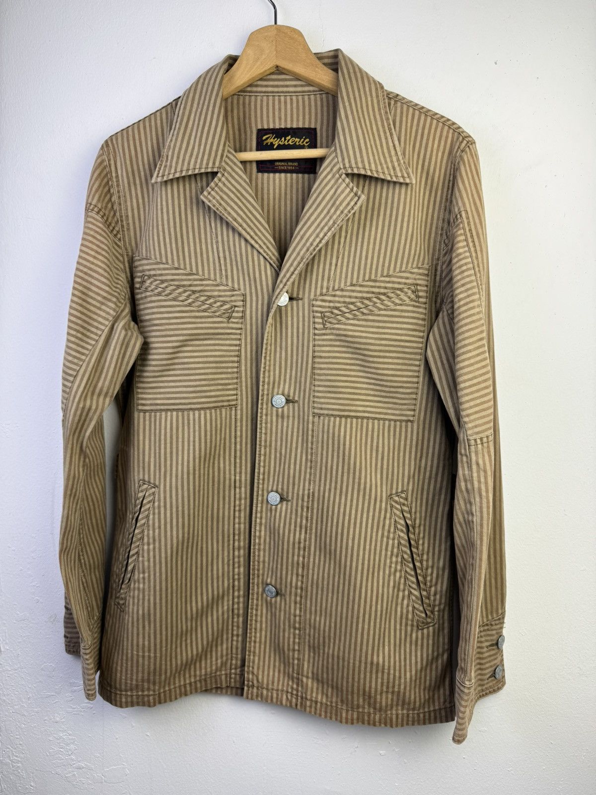 Hysteric Glamour Hysteric Glamour Herringbone Stripe Camp Collar jacket. Size ONE SIZE - 3 Thumbnail