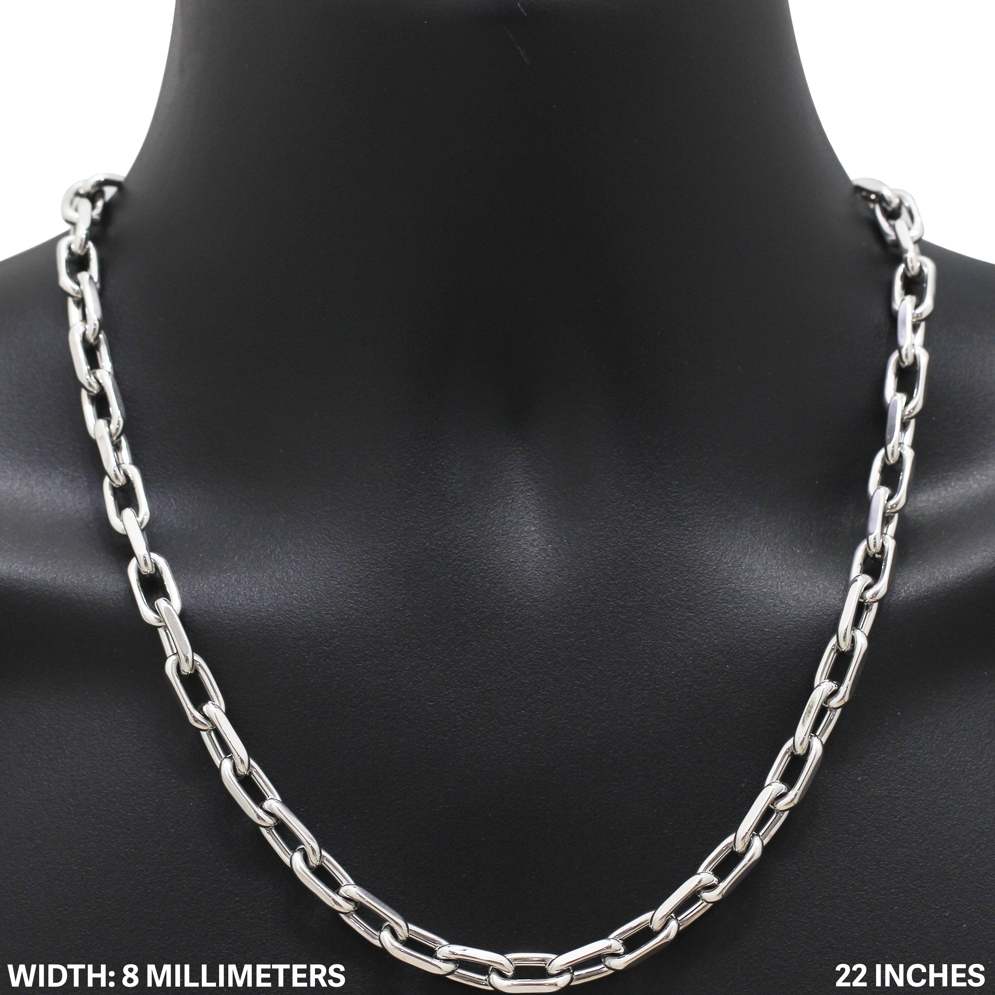 Other 316L Stainless Steel 8mm Cable Link Chain Necklace 22" Size ONE SIZE - 1 Thumbnail