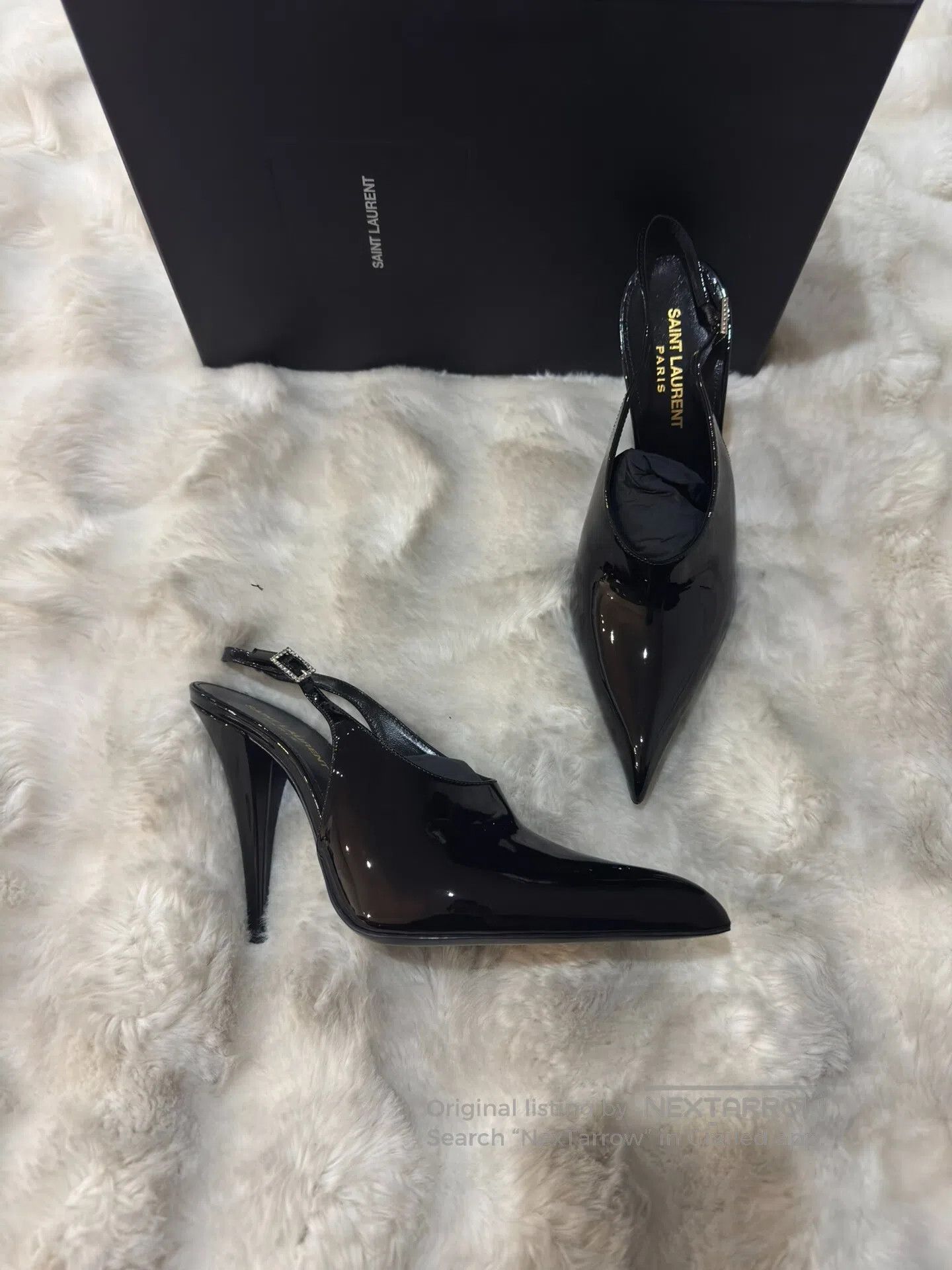 Saint Laurent Paris Saint Laurent Paris Crystal Lacquer Pointed Toe High Heels Size US 6.5 / IT 36.5 - 1 Thumbnail