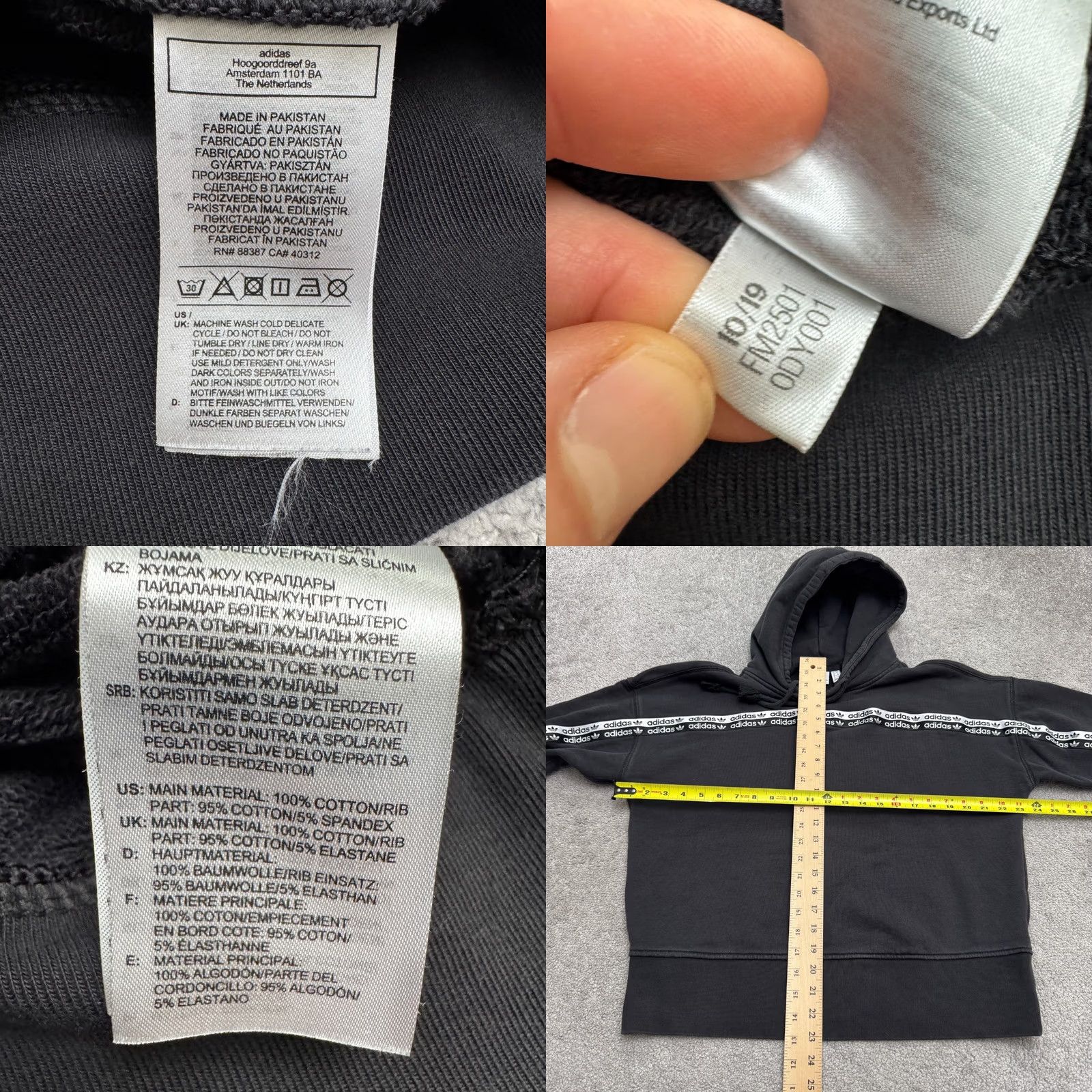 Adidas Adidas Hoodie Pullover Sweatshirt Black Small Womens Cotton Activewear Ryv Tape Size S / US 4 / IT 40 - 8 Thumbnail