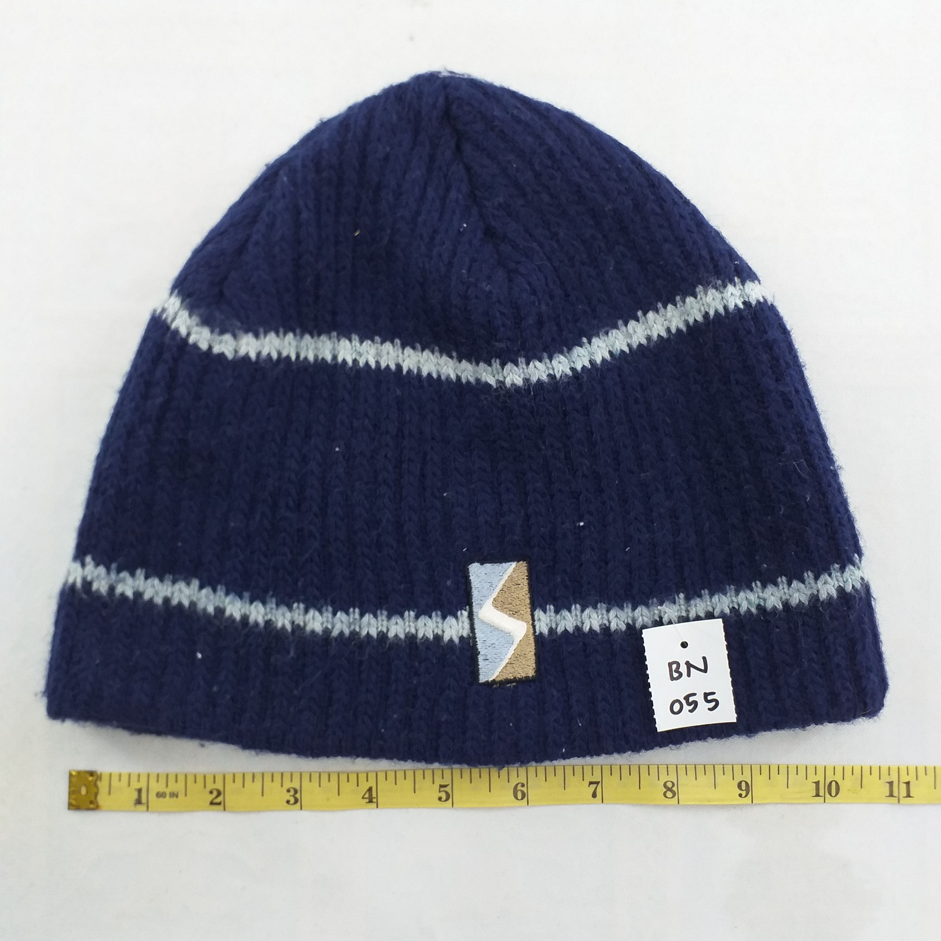 Vintage Two Stripes Snow Cap Hat Beanie -BN055 Size ONE SIZE - 3 Thumbnail