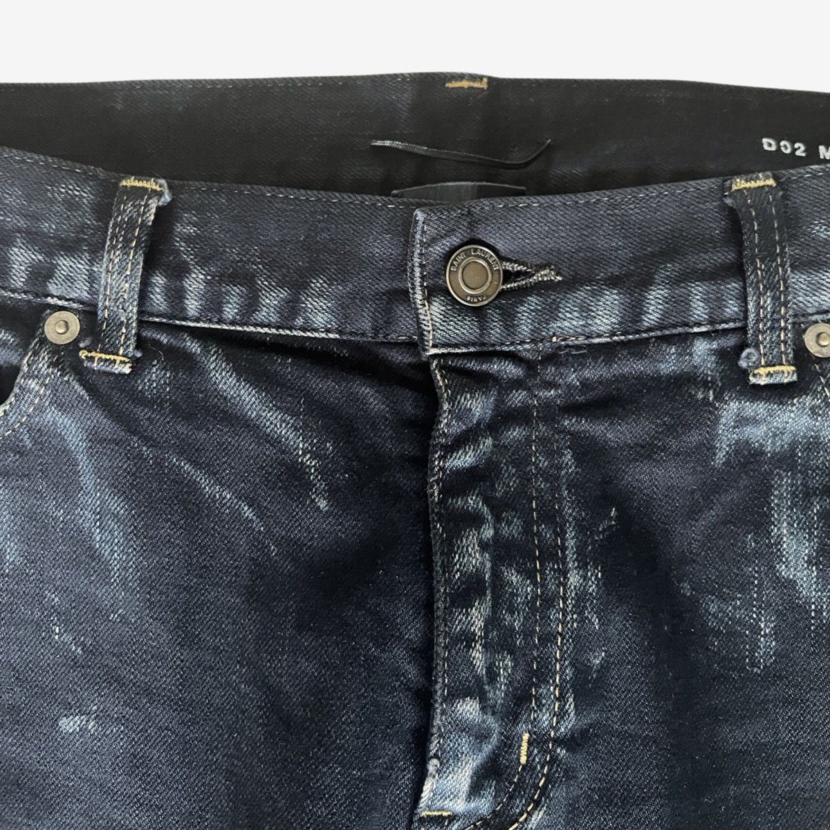 Hedi Slimane × Saint Laurent Paris *RARE* Saint Laurent Paris DO2 AW14 Bleached Ripped Denim Size US 31 - 8 Thumbnail