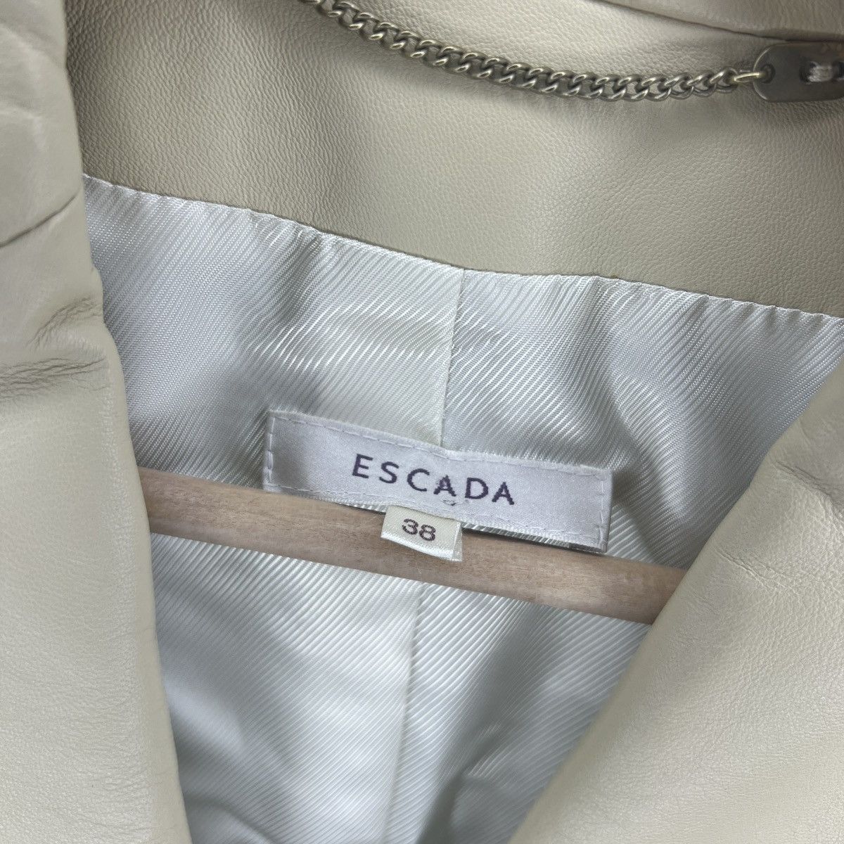 Escada Escada Nappa Leather Jacket Blazer Beige Luxury Size M / US 6-8 / IT 42-44 - 5 Thumbnail
