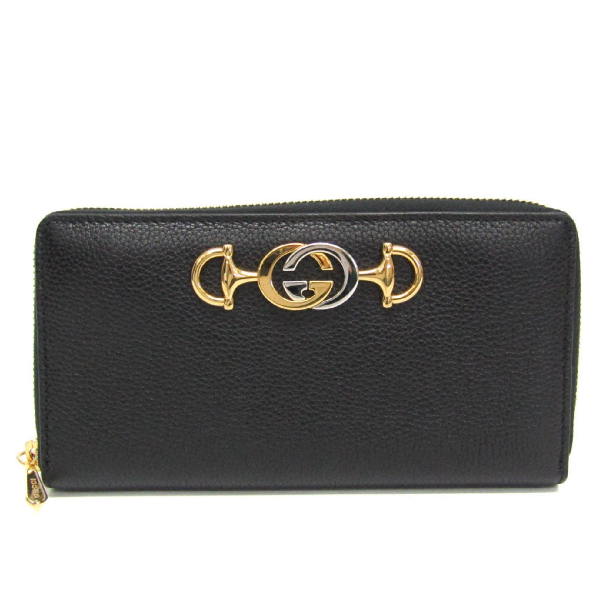 Gucci Zumi 570661 Women's Leather Long Wallet (bi-fold) Black