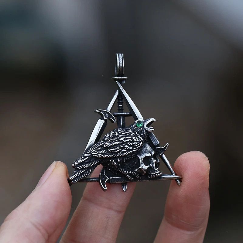 Japanese Brand × Jewelry × Vintage Gothic Bird And Skull Head Necklace Size ONE SIZE - 4 Thumbnail