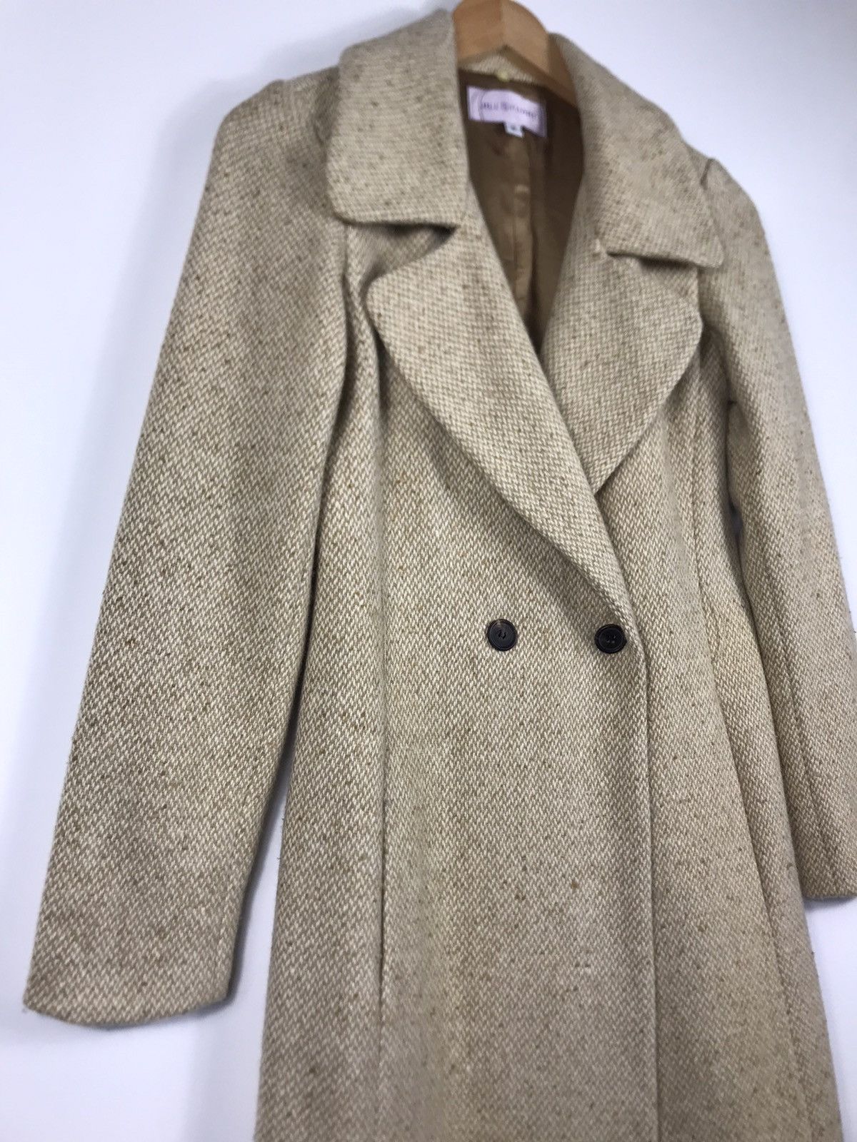 Jil Stuart ⚡️Vintage Jill Stuart Tweed Double Breast Long Coat Size S / US 4 / IT 40 - 2 Thumbnail