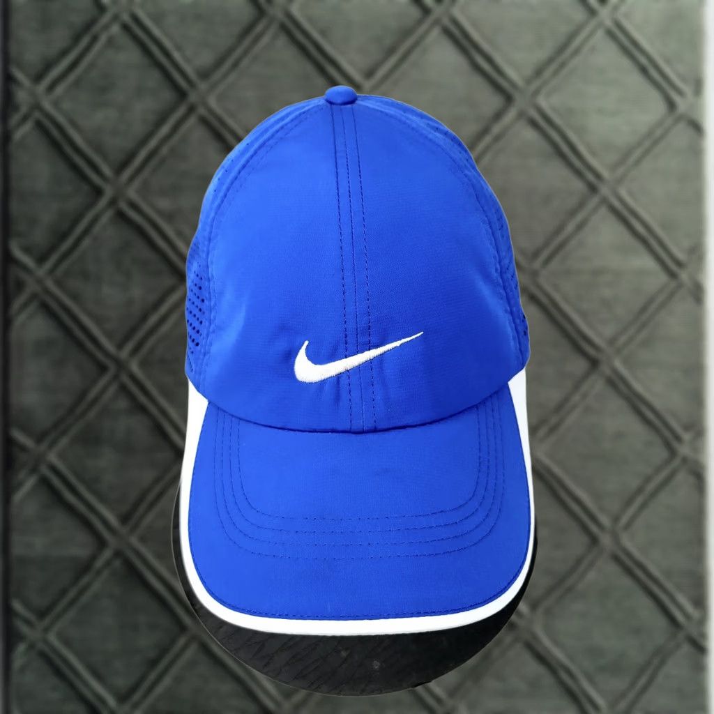 Nike Nike Golf Hat Hook Loop Adjustable Light Logo Golf Outdoors Blue Men Adjustable Hat Sports Casual Mens Size ONE SIZE - 1 Thumbnail