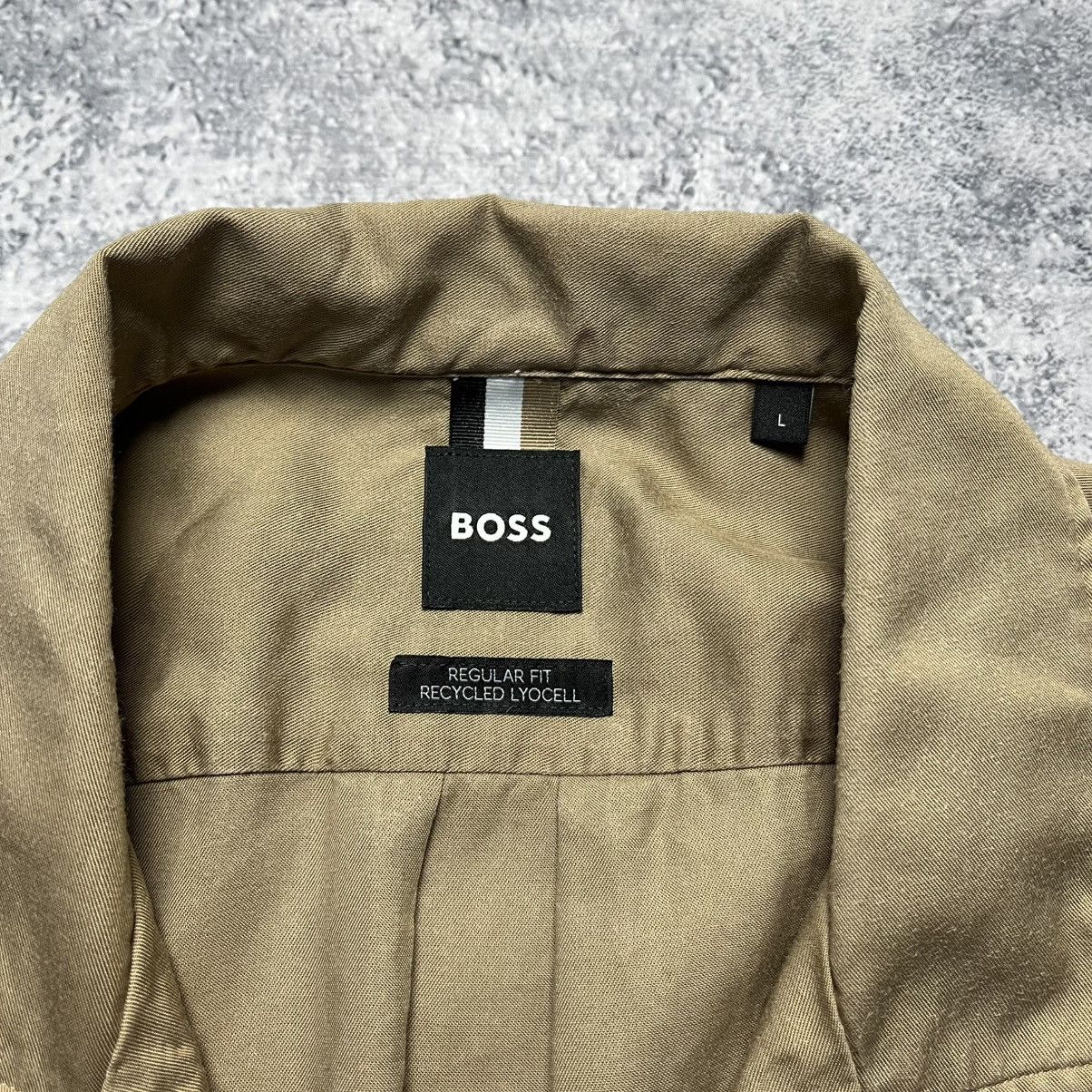 Designer × Hugo Boss Hugo Boss Brown Shirt Short Sleeve Button Up Luxury Designer Size US L / EU 52-54 / 3 - 3 Thumbnail
