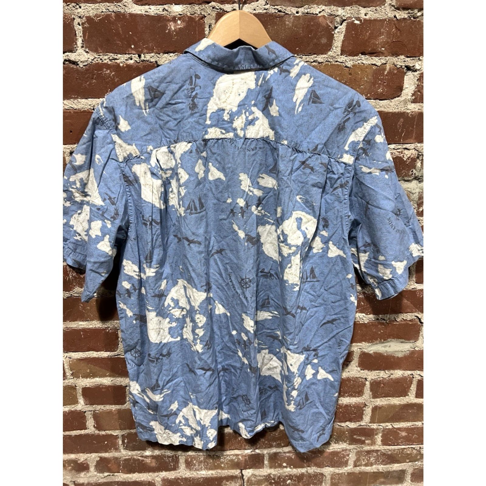 Eddie Bauer Eddie Bauer Button-Up Shirt Mens XL Short Sleeve Collared 90s Map Geometric Print Blue Gray Size US XL / EU 56 / 4 - 3 Thumbnail