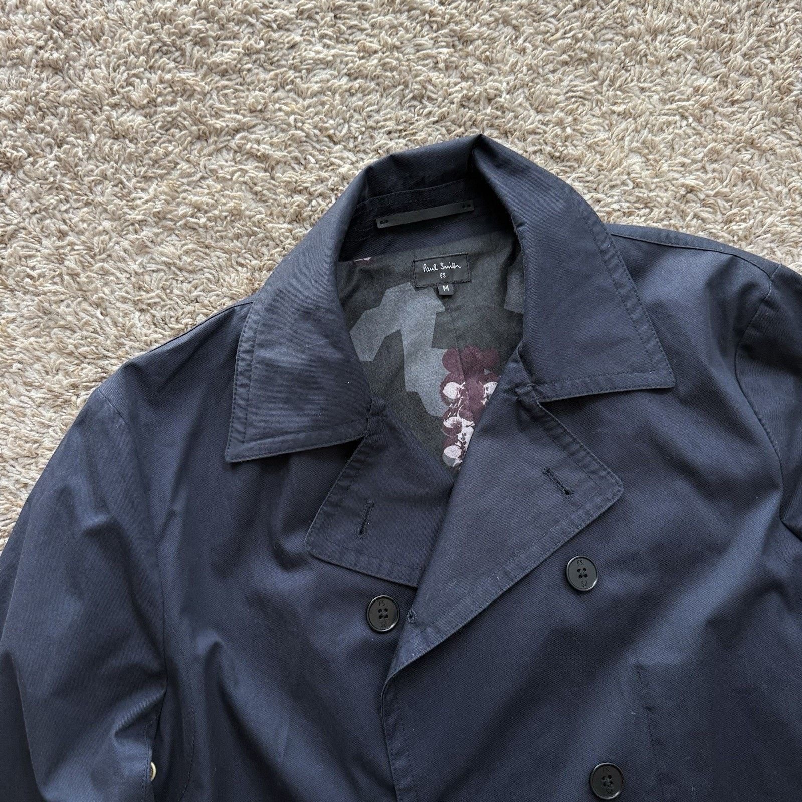 Paul Smith Paul Smith London Trench Coat Navy Belted Double Breasted Size US M / EU 48-50 / 2 - 5 Thumbnail