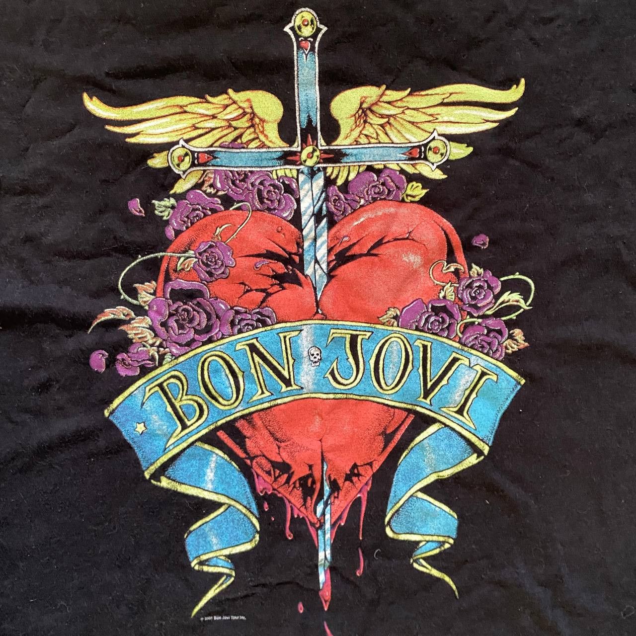 Band Tees VINTAGE Y2K 2001 BON JOVI AMAZING BAND TOUR T SHIRT 90 Size US L / EU 52-54 / 3 - 4 Thumbnail