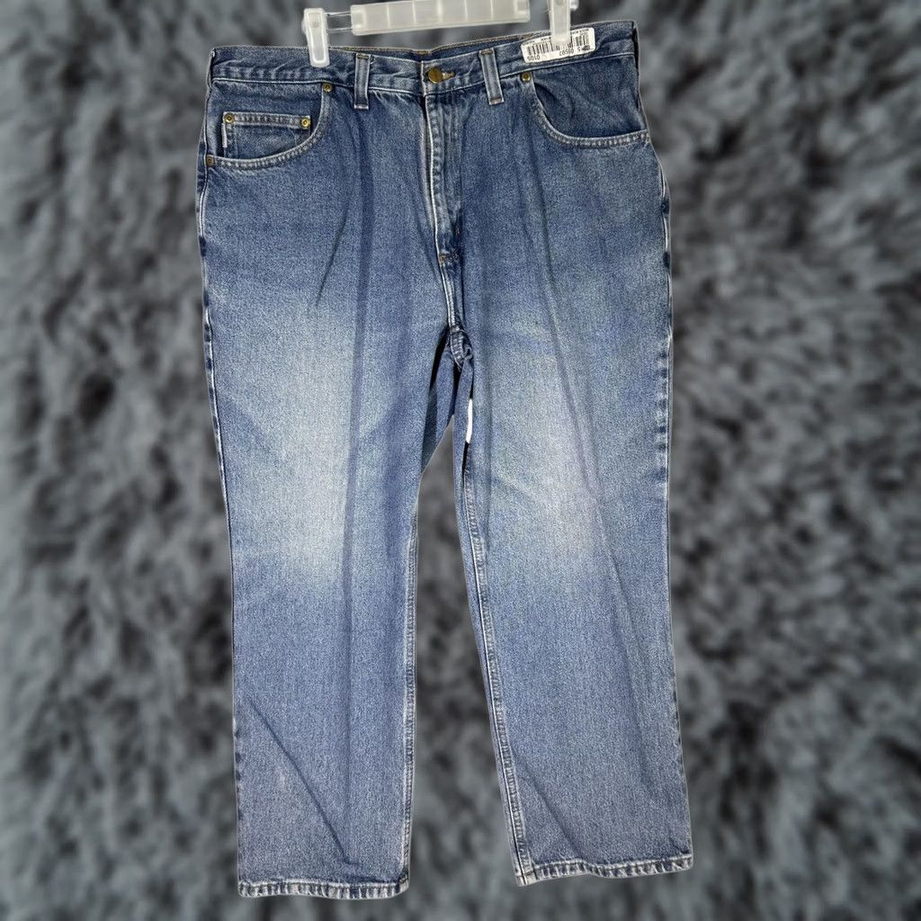 Carhartt VINTAGE Carhartt Jeans Mens 38x28 Blue Relaxed Fit Workwear Denim Pants 38x28 Mens Jeans Blue Carhartt Relaxed Fit Workwear Denim Pants Mens Size US 38 / EU 54 - 1 Thumbnail