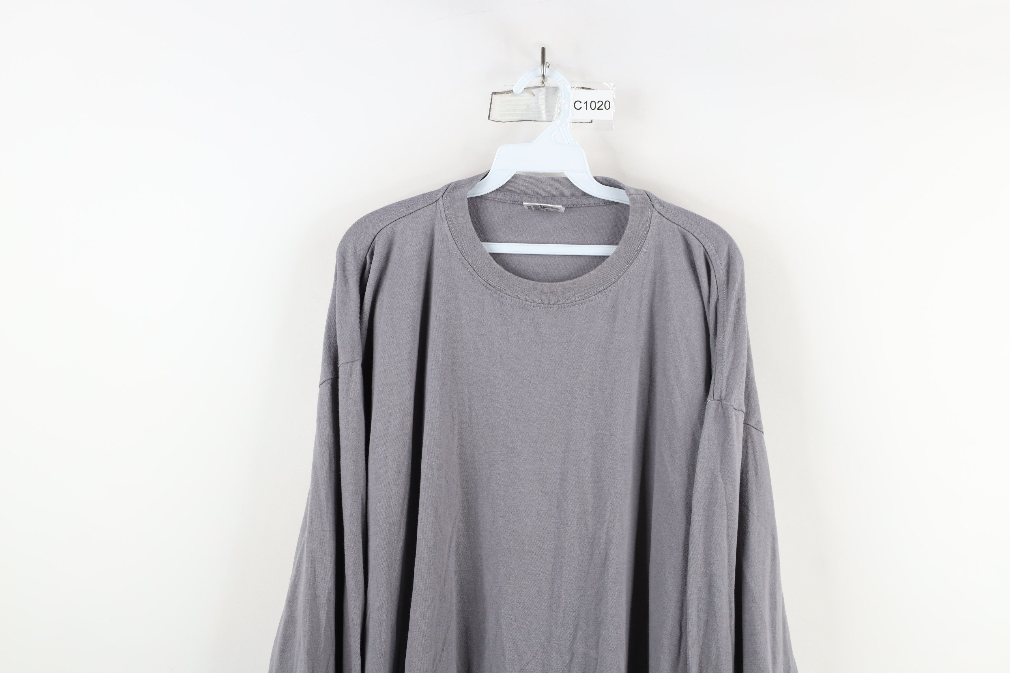 Vintage Vintage 90s Y2K Streetwear Long Sleeve T-Shirt Gray Cotton Size US XXL / EU 58 / 5 - 2 Thumbnail