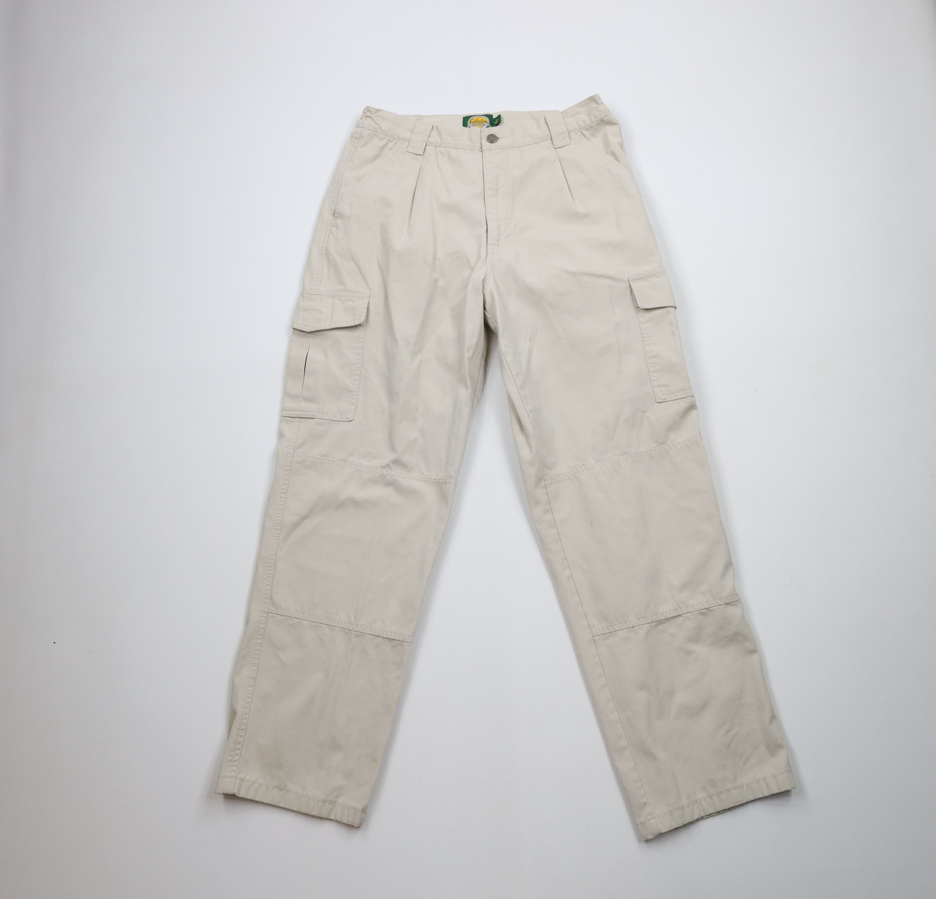 Cabelas × Vintage Vintage 90s Cabelas Wide Leg Double Knee Cargo Pants Beige Size 34" / US 12 / IT 48 - 1 Thumbnail
