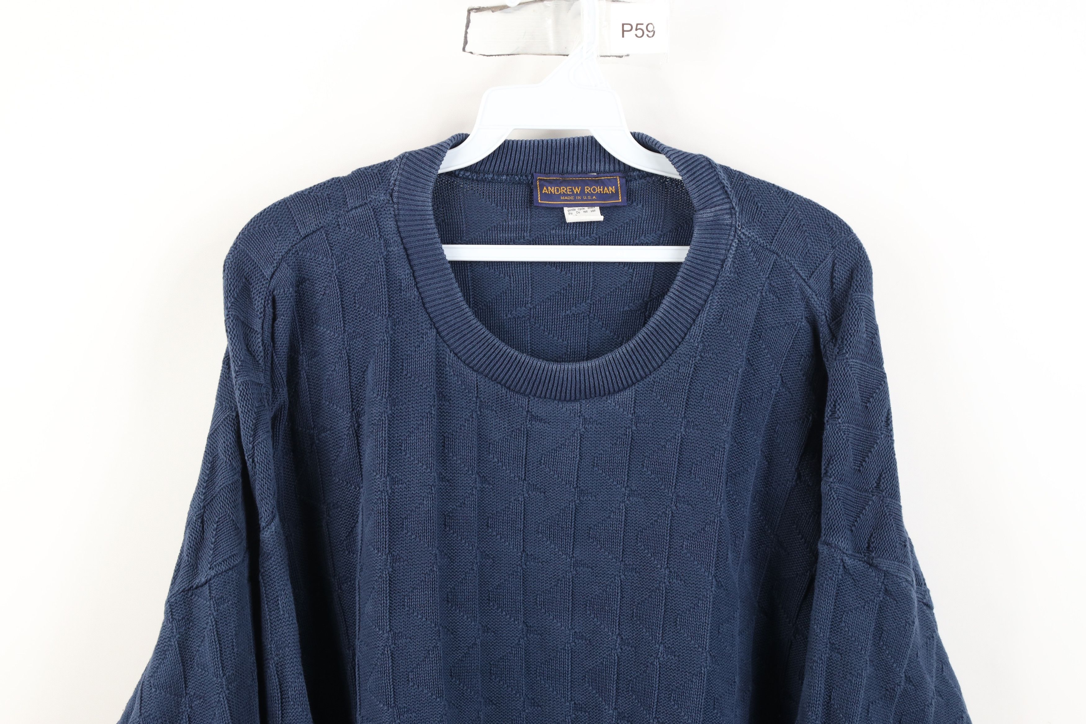Vintage Vintage 90s Streetwear Triangle Geometric Knit Sweater USA Size US L / EU 52-54 / 3 - 2 Thumbnail
