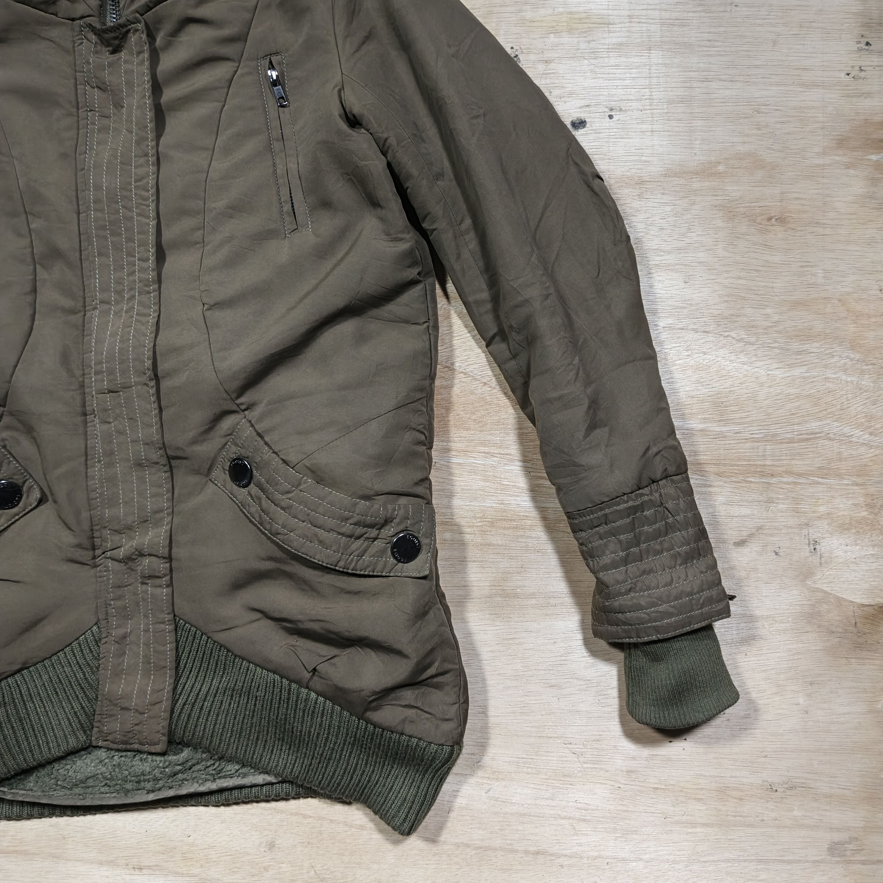 Japanese Brand EGOIST olive Green Fur Trik Hooded Parka Jacket Size M / US 6-8 / IT 42-44 - 8 Thumbnail