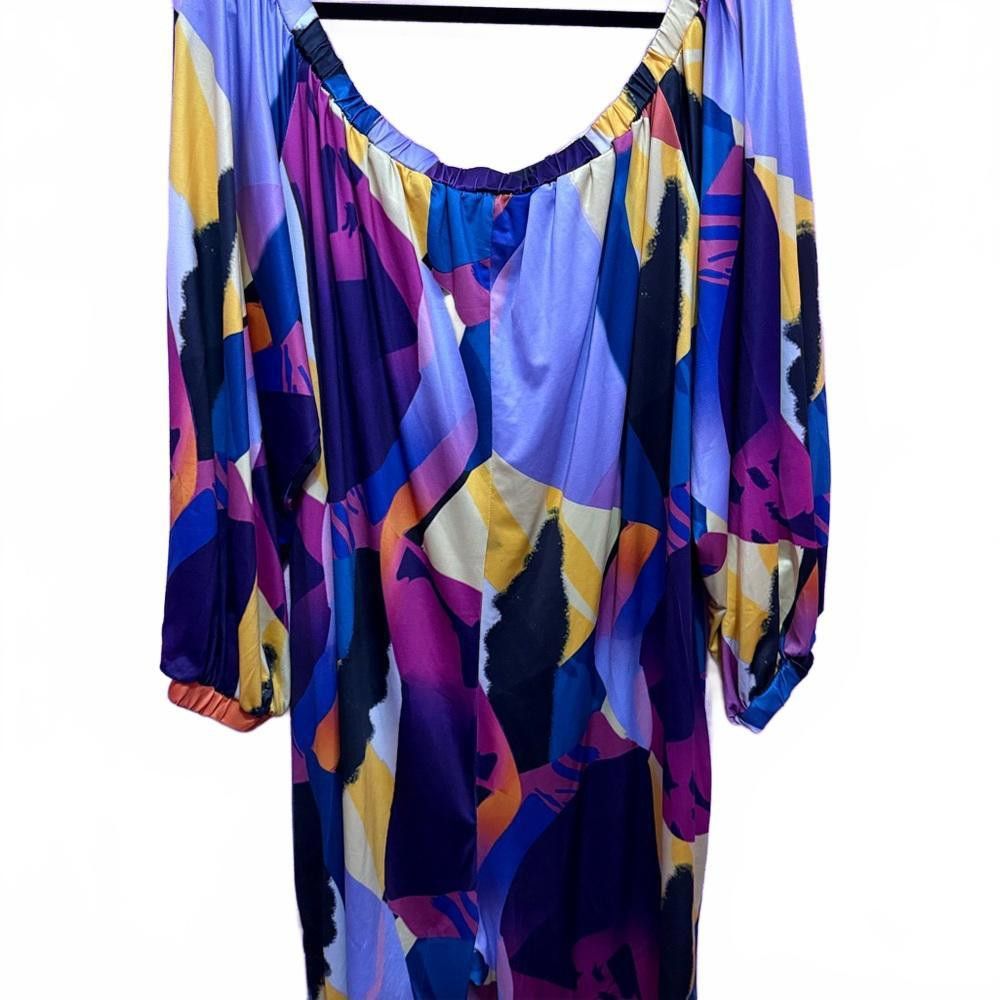 Designer Vibrant Off-Shoulder Colorful Romper Size 42" / US 20 - 3 Thumbnail