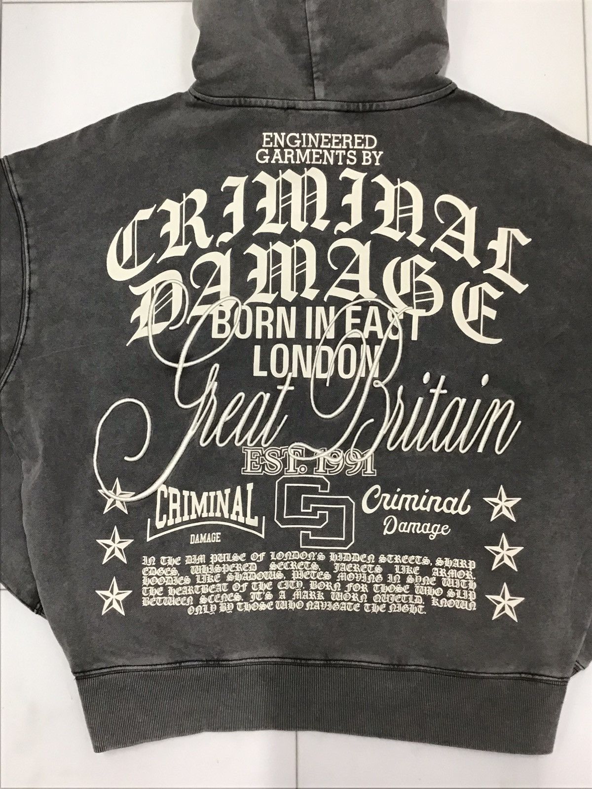 Criminal Damage CRIMINAL DAMAGE LOGO MANIA HOODIE WASHED GREY Size US S / EU 44-46 / 1 - 4 Thumbnail