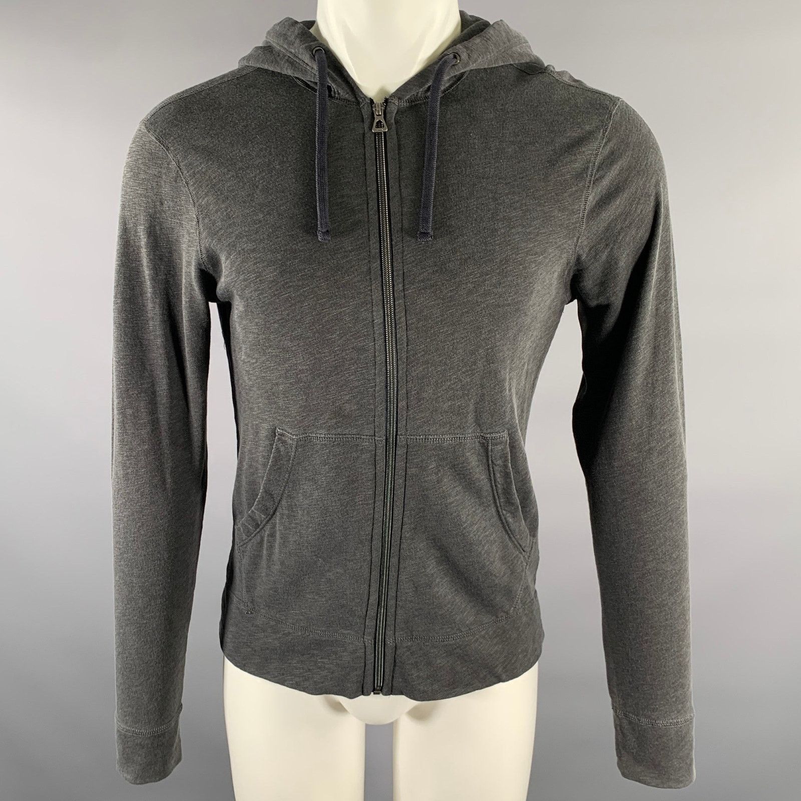 James Perse JAMES PERSE Size XS Grey Heather Supima Cotton Zip Up Hoodie Size US XS / EU 42 / 0 - 1 Thumbnail