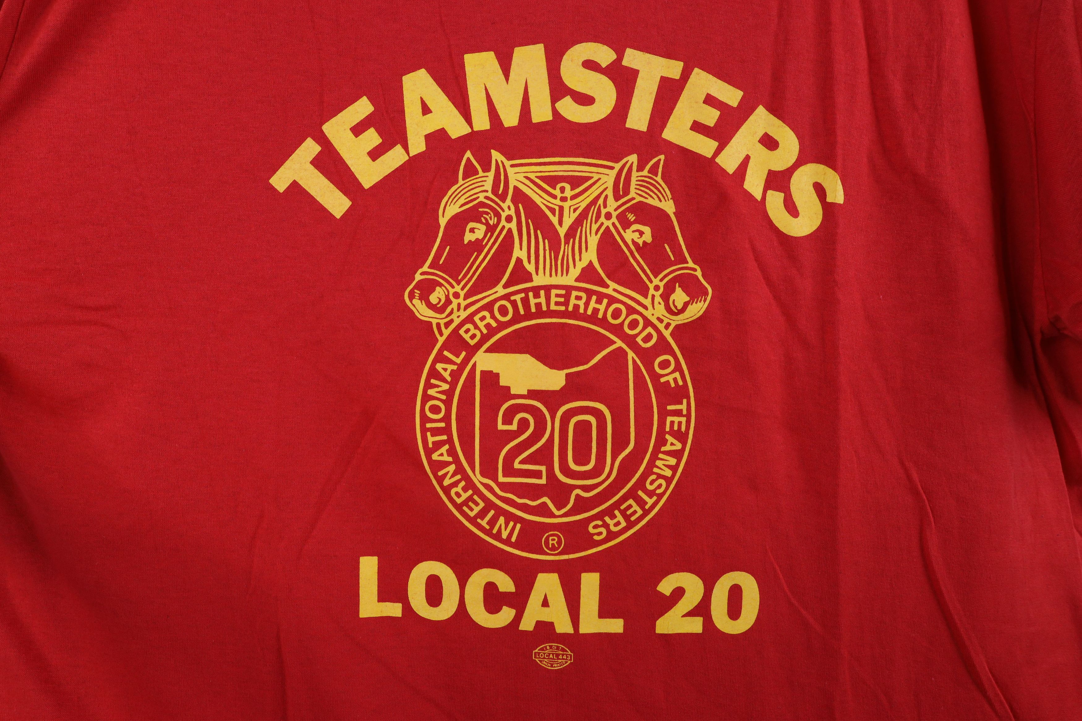 Vintage Deadstock Vintage 70s 20 Teamsters Union T-Shirt Red USA Size US XXL / EU 58 / 5 - 4 Thumbnail