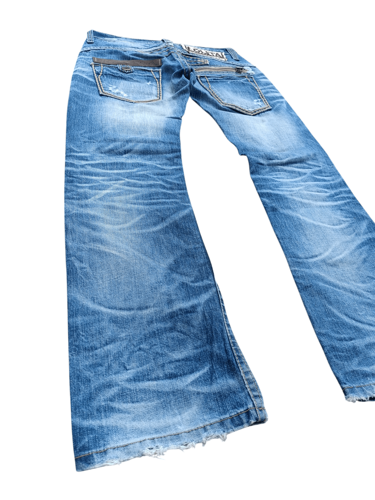 Designer × Japanese Brand × Vintage Flared💥 LOLITA Whiskers Faded Bootcut Rare Design Jeans Size US 32 / EU 48 - 4 Thumbnail