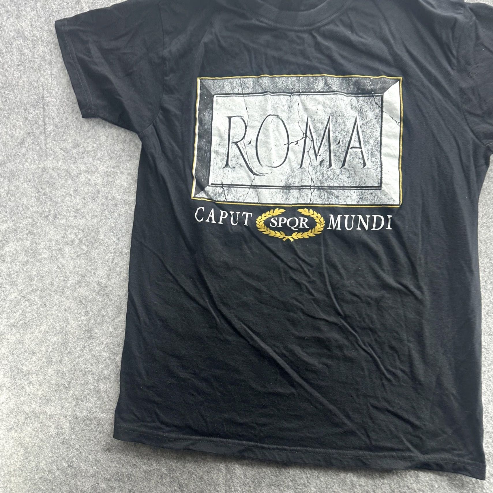 Other VINTAGE Roma Shirt Black Large Cotton Graphic Tee SPQR Caput Mundi Souvenir Travel Mens Size US L / EU 52-54 / 3 - 3 Thumbnail