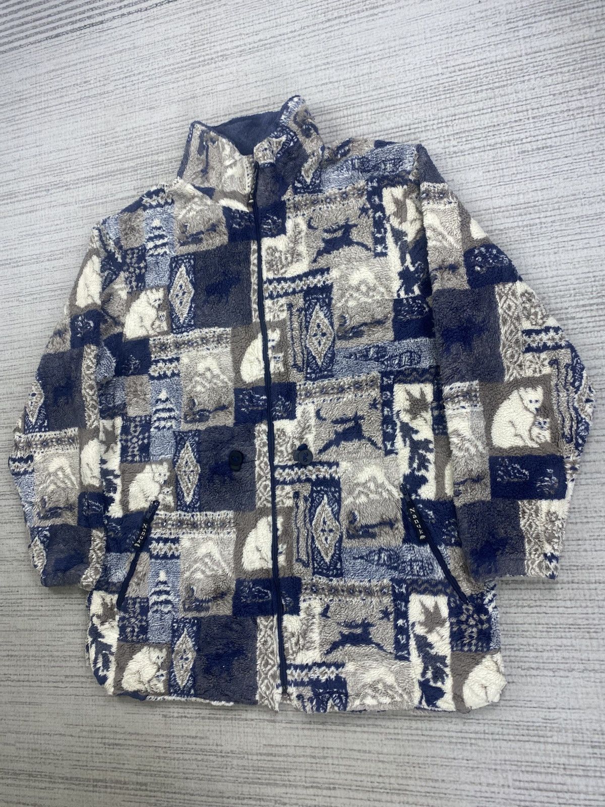 Vintage Vintage Nanuk Canadian Polar Bear Full Printed Sherpa Jacket Size US L / EU 52-54 / 3 - 5 Thumbnail