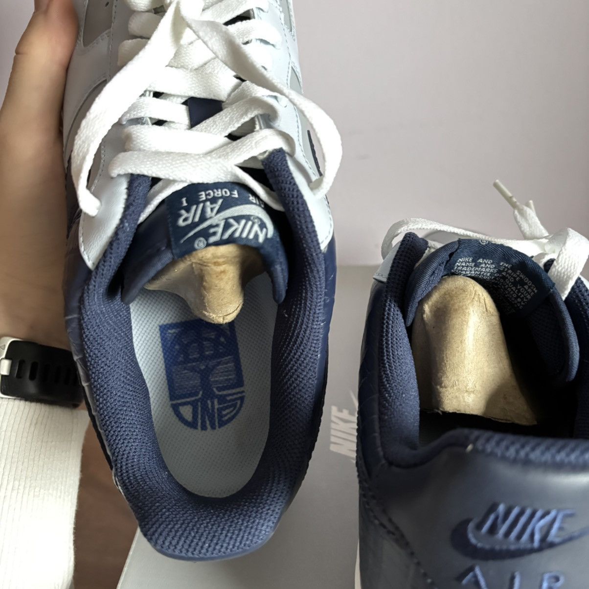 Nike 2008 Nike Air Force 1 Low Blue Mist/Ice/Navy - Size 11W/9.5M Size US 9.5 / EU 42-43 - 6 Thumbnail