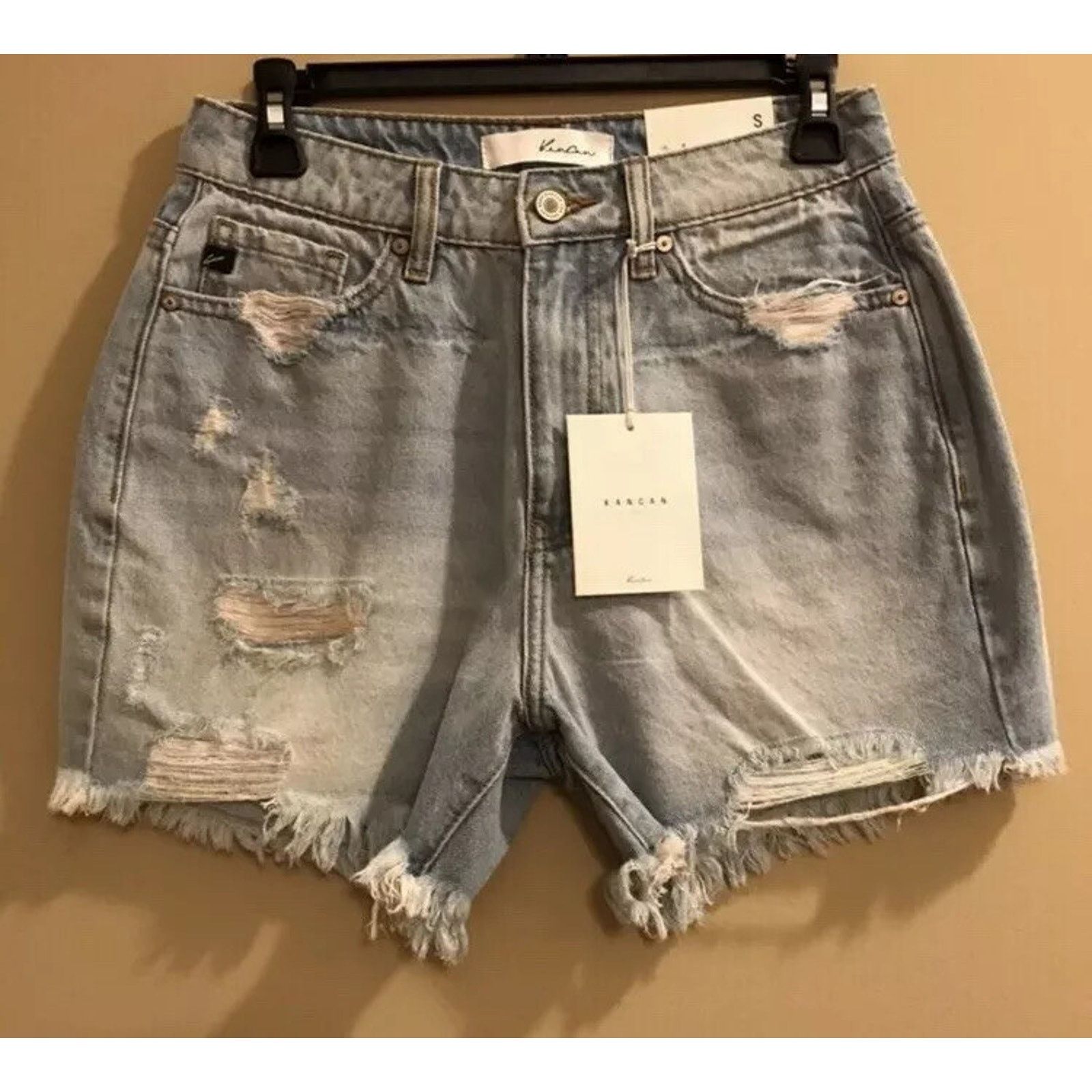 Kancan USA KanCan Ultra High Rise Denim Jean Cutoff Shorts NWT Size 26" / US 2 / IT 38 - 1 Thumbnail