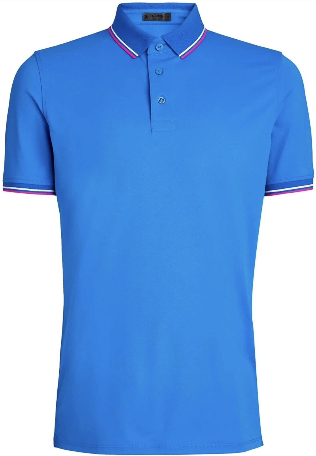 G/FORE G/FORE Racer Blue Pink Dual Line Short Sleeve Golf Polo Size US XL / EU 56 / 4 - 1 Thumbnail